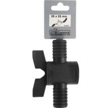 Ubbink slangverbinder 2-weg ventiel 25 bij 25 millimeter van kunststof.