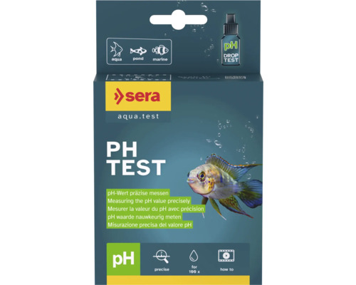 sera pH-test voor het nauwkeurig meten van de pH-waarde in zoetwateraquaria, vijvers en zeewater, voldoende voor circa 100 metingen.