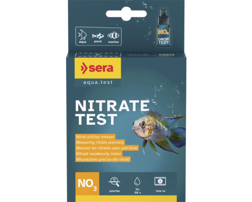 Sera Logo. Sera nitraattest voor zoetwater, vijvers en zeewater, voor circa 60 metingen.