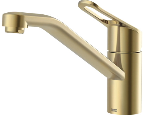 Lenz eengreeps keukenmengkraan in goud-optiek.