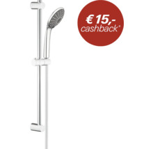 Doucheset bestaande uit een handdouche, douchestang en glijstuk inclusief 15 euro cashback.
