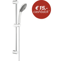 Doucheset bestaande uit handdouche, glijstang en glijstuk in chroom met 15 Euro cashback.