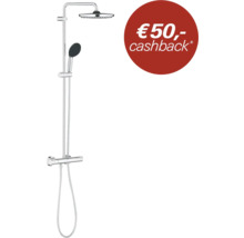 Douchesysteem met hoofddouche, handdouche en thermostaatkraan in chroom met 50 euro cashback.