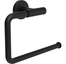 Toiletrolhouder mat zwart, wandmontage, van metaal, rond ontwerp.