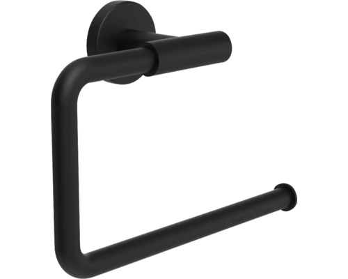 Toiletrolhouder mat zwart, wandmontage, van metaal, rond ontwerp.