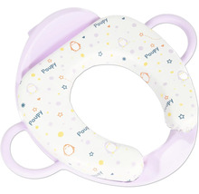 Gevoerde toiletverkleiner voor kinderen met handvaten en dierenmotieven.