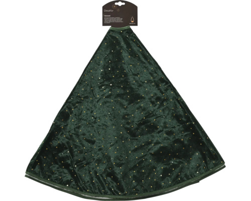 Kerstboomrok van fluweel met kleine gouden sterren, donkergroen