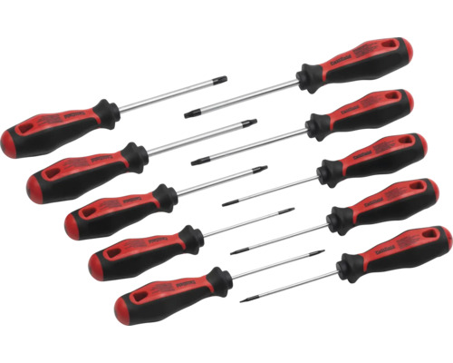 10-delige Pattfield Torx-schroevendraaierset met ergonomische handgrepen.