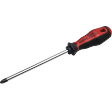Pattfield kruiskopschroevendraaier met ergonomische handgreep en metalen schacht.
