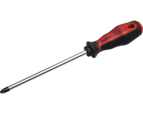 Pattfield kruiskopschroevendraaier met ergonomische handgreep en metalen schacht.