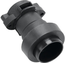 Zwarte adapter van kunststof voor gereedschap of machines.