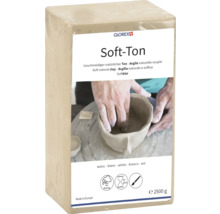 GLOREX Soft-Ton, witte aan de lucht drogende natuurlijke klei in een verpakking van 2500 gram.