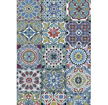 Tegels in patchwork-stijl met verschillende oriëntaalse geometrische en florale patronen.