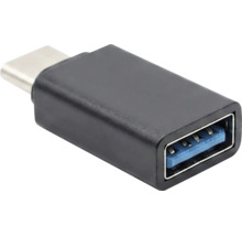 USB-C naar USB-A adapter van kunststof in de kleur zwart