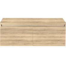 Houten kast met twee deuren in eiken decor.