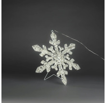 LED sneeuwvlok voor kerstdecoratie met warm witte lampjes.