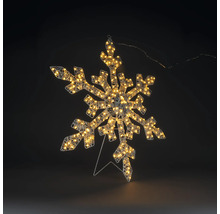 Verlichte LED-sneeuwvlok van gevlochten draad voor kerstdecoratie.