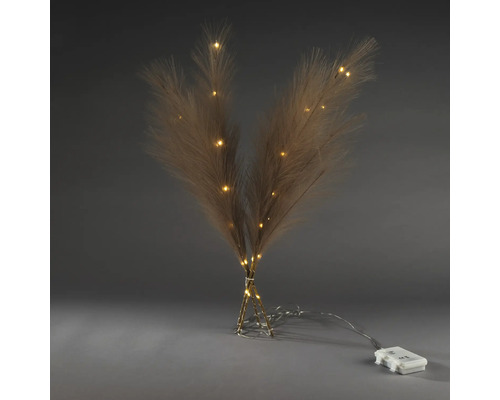 Kunstmatig pampasgras met warmwitte verlichting op batterijen voor decoratie.