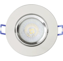 Ronde LED-inbouwspot van metaal met bevestigingsveren.