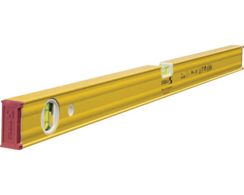 Gele Stabila aluminium waterpas type 80 ASM, 80 centimeter, met horizontale en verticale libel.