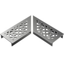 Ventilatierooster set, hoekroosters van metaal met geometrisch patroon voor de open haard.