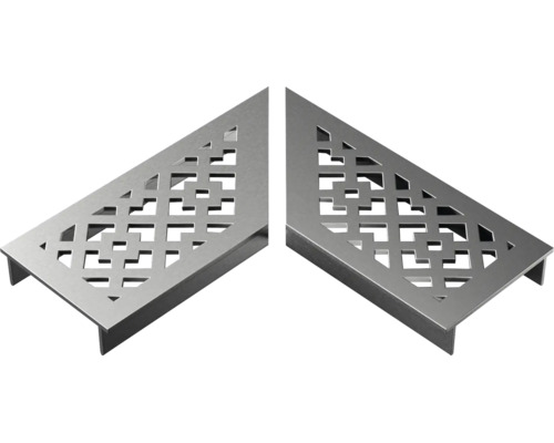 Ventilatierooster set, hoekroosters van metaal met geometrisch patroon voor de open haard.