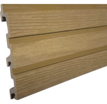 Wandpaneel met houtstructuur en tand-en-groefverbinding.