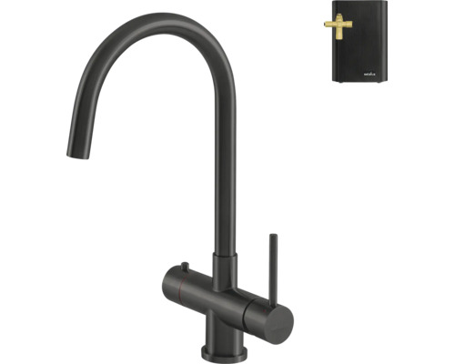 Selsiuz kokendwaterkraan met ronde uitloop in Gun Metal inclusief boiler.