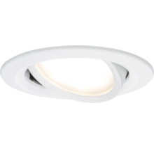 Ronde, kantelbare inbouwspot in wit met een geïntegreerde diffuser.