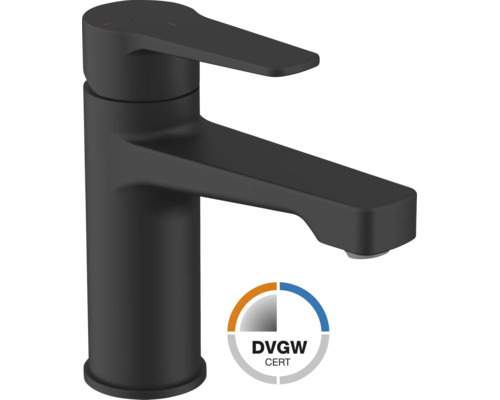 Eéngreeps wastafelmengkraan in mat zwart met DVGW-certificering.
