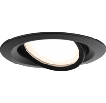 Kantelbare LED inbouwspot in het zwart met een rond ontwerp.