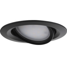 Ronde inbouwspot, kantelbaar, in mat zwart.