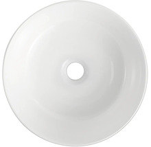 Rond reserveglas voor lampen, wit, met centraal gat.