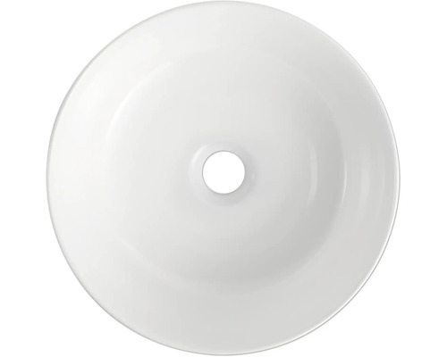 Rond reserveglas voor lampen, wit, met centraal gat.