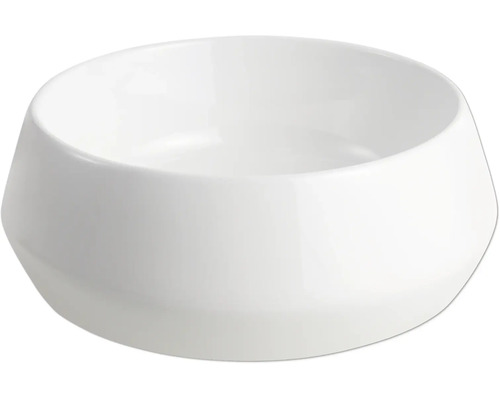 Witte ronde keramische waskom met een modern ontwerp.