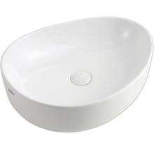 Ovale Jungborn opzetwastafel van wit sanitair keramiek.