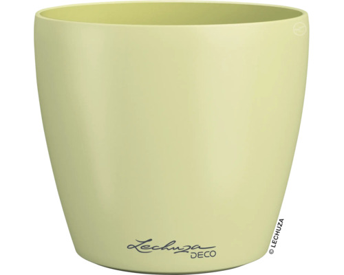 Ronde plantenpot van kunststof in lichtgroen van Lechuza Deco.