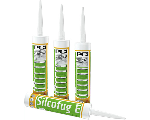 Vier kokers PCI Silcofug E elastische kit voor gebruik binnen en buiten.