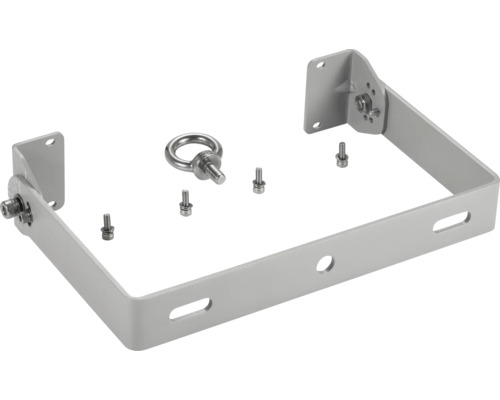 Verstelbare metalen U-beugel inclusief oogbout en montageschroeven voor schijnwerpers.