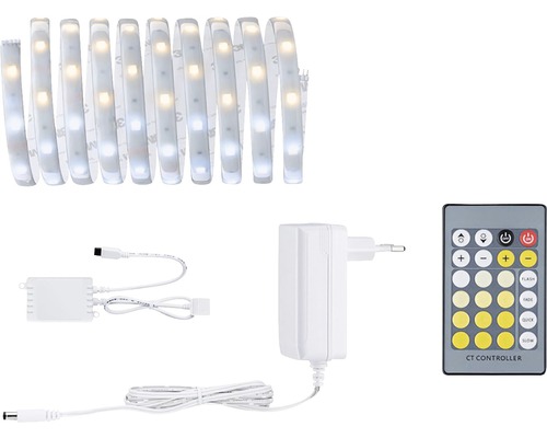 PAULMANN MaxLED 250 LED-strip basisset instelbaar wit 300 cm zilver gecoat Ledstrip met besturingseenheid, voeding en afstandsbediening