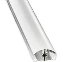 Aluminium profiel voor led strips met gewelfde afdekking voor montage.