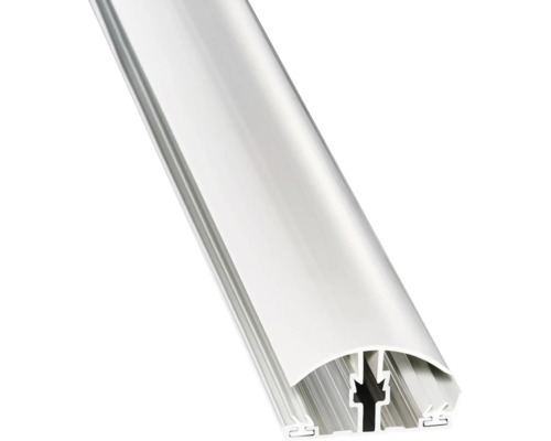 Aluminium profiel voor led strips met gewelfde afdekking voor montage.