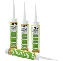Vier kokers PCI Silcofug E elastische kit voor binnen en buiten.