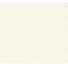 Vliesbehang met kleine hartjes en glittereffect