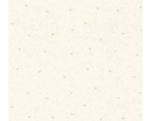 Vliesbehang met kleine hartjes en glittereffect