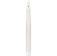 Witte LED-staafkaars met vlamvormige punt.