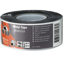 Roxolid butyltape zelflassend, 38 mm x 5 m, temperatuurbestendig van minus 40 tot plus 90 graden.