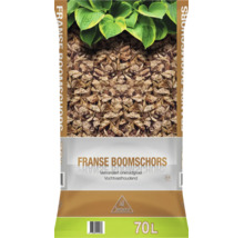 Zak All Seasons Franse boomschors, 70 liter. Vermindert onkruidgroei en is vochtvasthoudend. Geschikt voor 2 tot 3 vierkante meter.