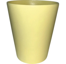 Gele bloempot in conische vorm met een matte afwerking.