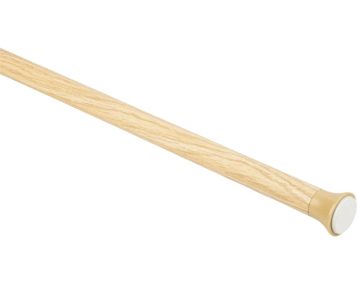 Gordijnroede van hout met ronde eindknop.